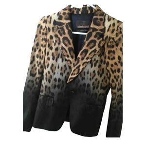 Authentic Roberto Cavalli Leopard Silk Blazer 38 IT